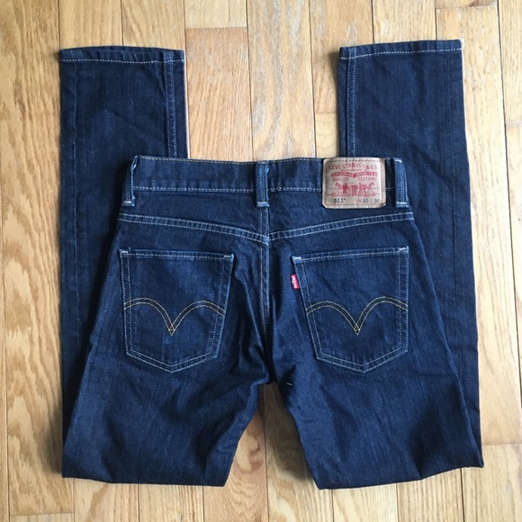 Levi 511 Levi's Dark Wash Blue Denim Jeans 28” - Picture 4 of 5